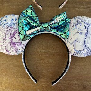 Ariel Disney Mickey Ears Handmade New never worn *Check out my others ears!